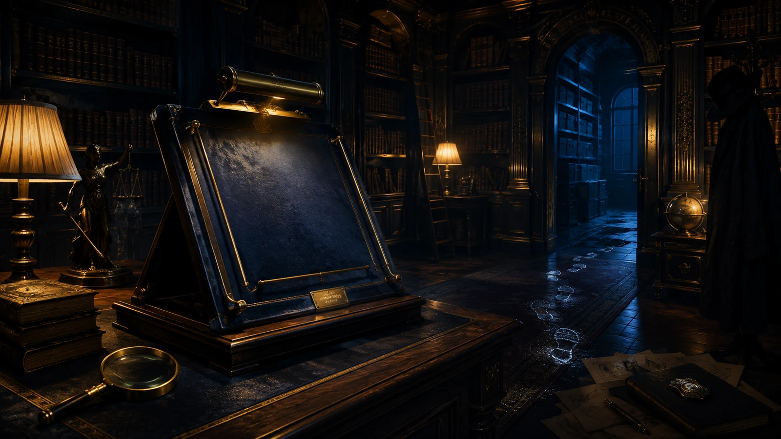 The Missing Manuscript — Crime scene illustration